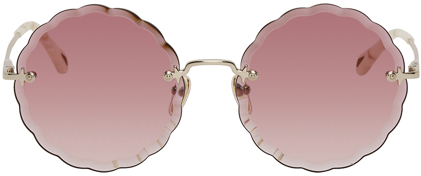 Chloï¿½ Gold Rosie Round Sunglasses