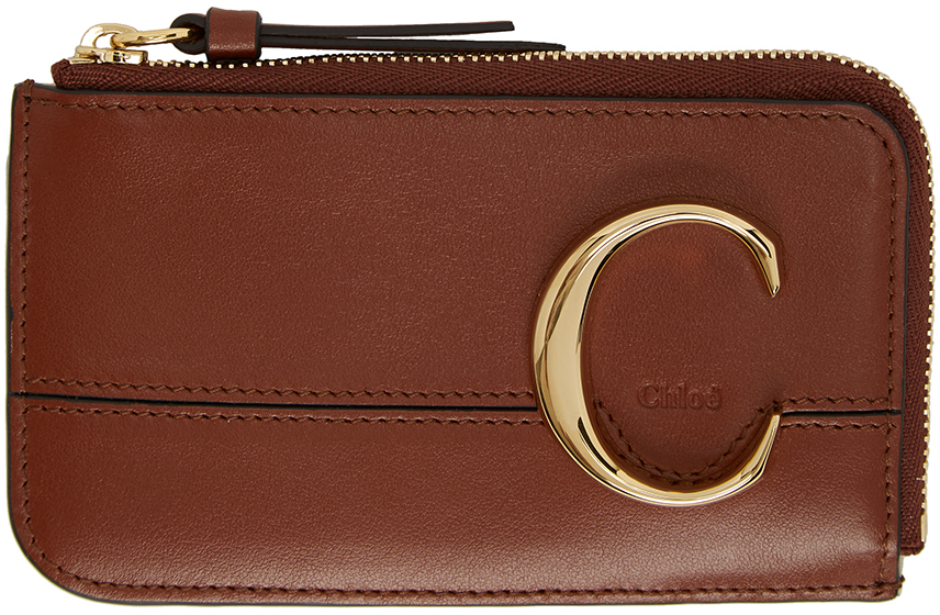 chloe monogram leather card holder