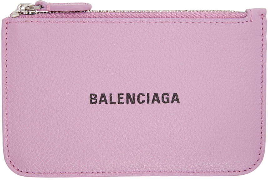Balenciaga: Purple Cash Zip Card Holder | SSENSE