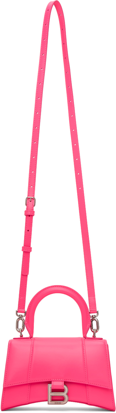 TÚI Balenciaga Hourglass Small Top Handle Bag in Light Pink Shiny Box  Calfskin