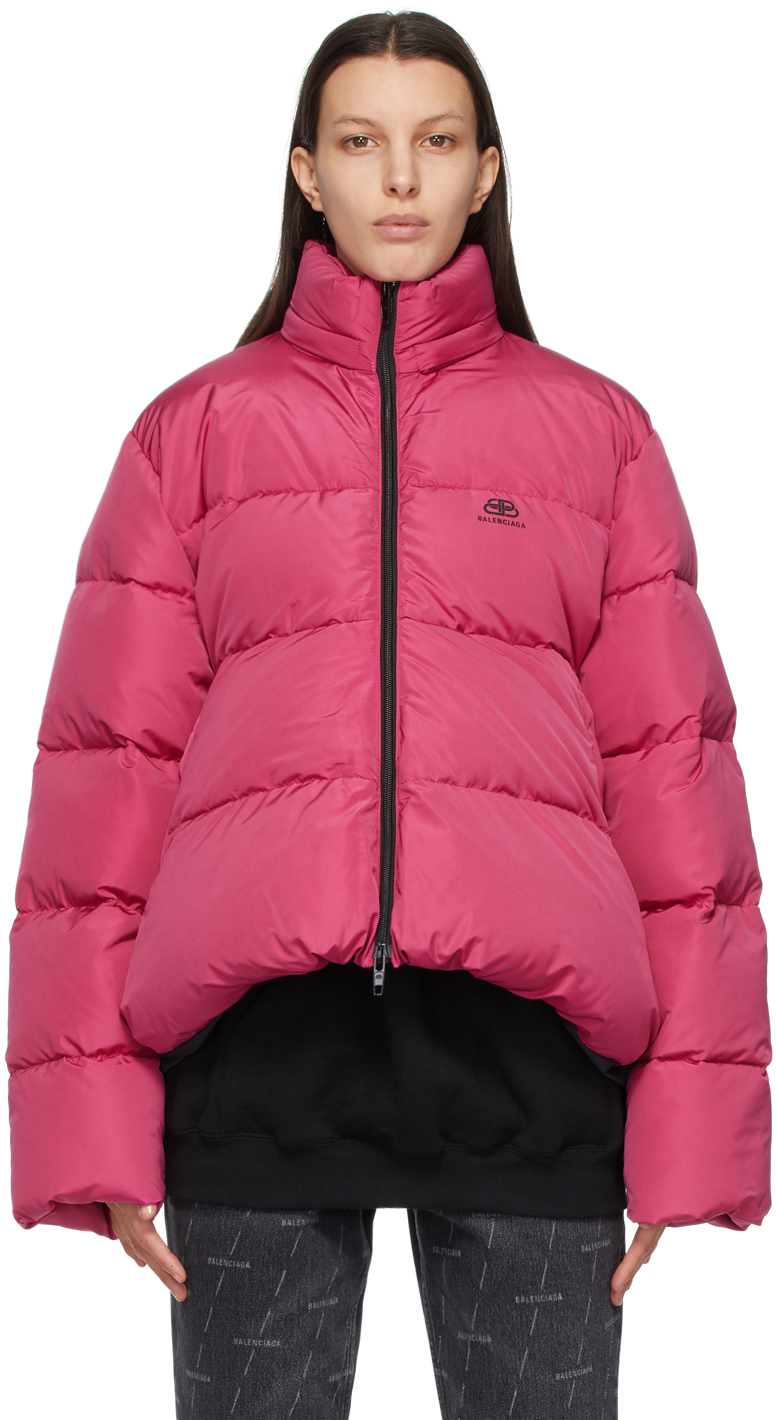 Pink C-Shape BB Puffer Jacket