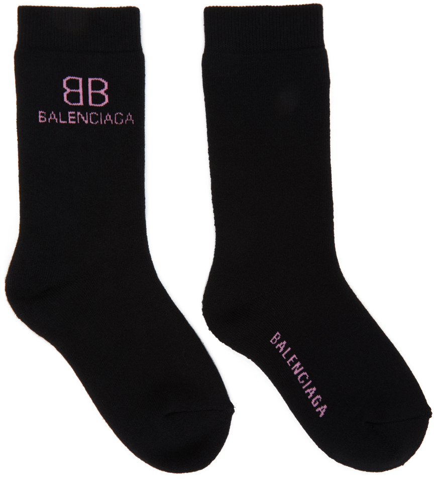 Balenciaga Black & Pink BB Socks
