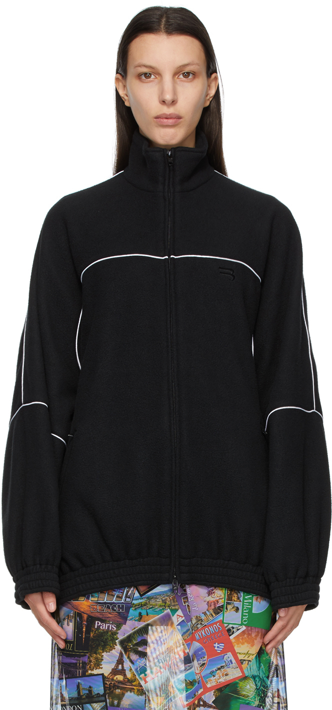 Balenciaga Black Double-Brushed Fleece Sweater