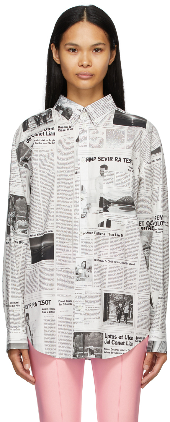 Newspaper shirt balenciaga online