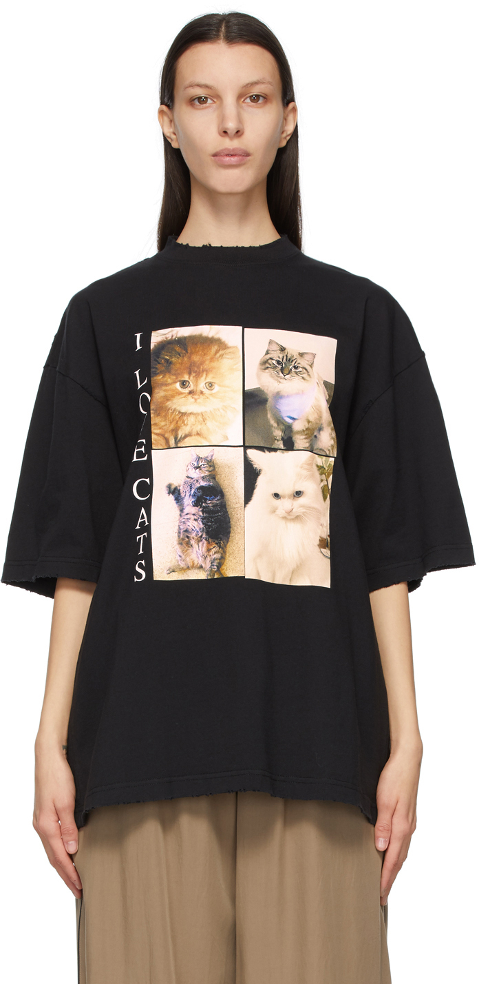 Black I LOVE PETS XL Fit 'I Love Cats' T-Shirt