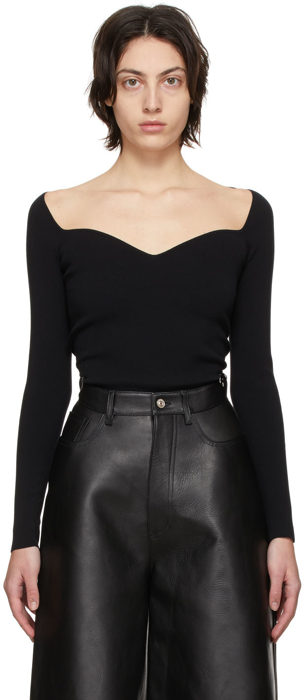 Balenciaga: Black Sweetheart Sweater | SSENSE