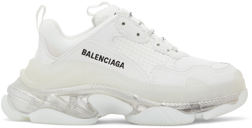 triple s blanche semelle transparente