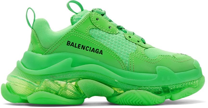 Green Triple S Sneakers by Balenciaga on Sale