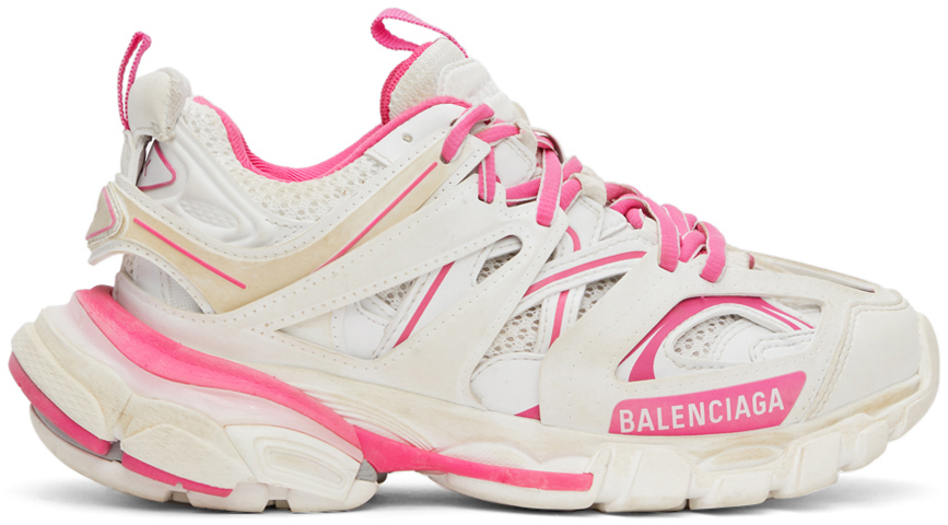 Balenciaga Pink & White Track Sneakers
