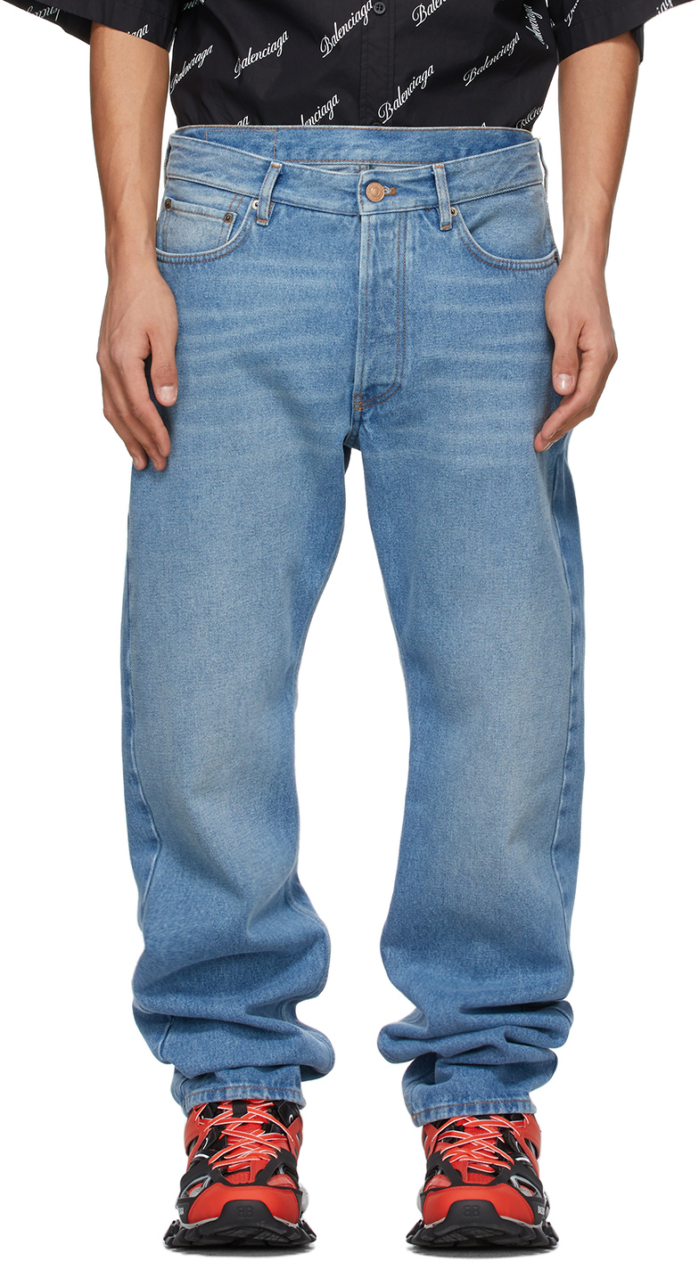 Balenciaga: Blue Flatground Jeans | SSENSE Canada