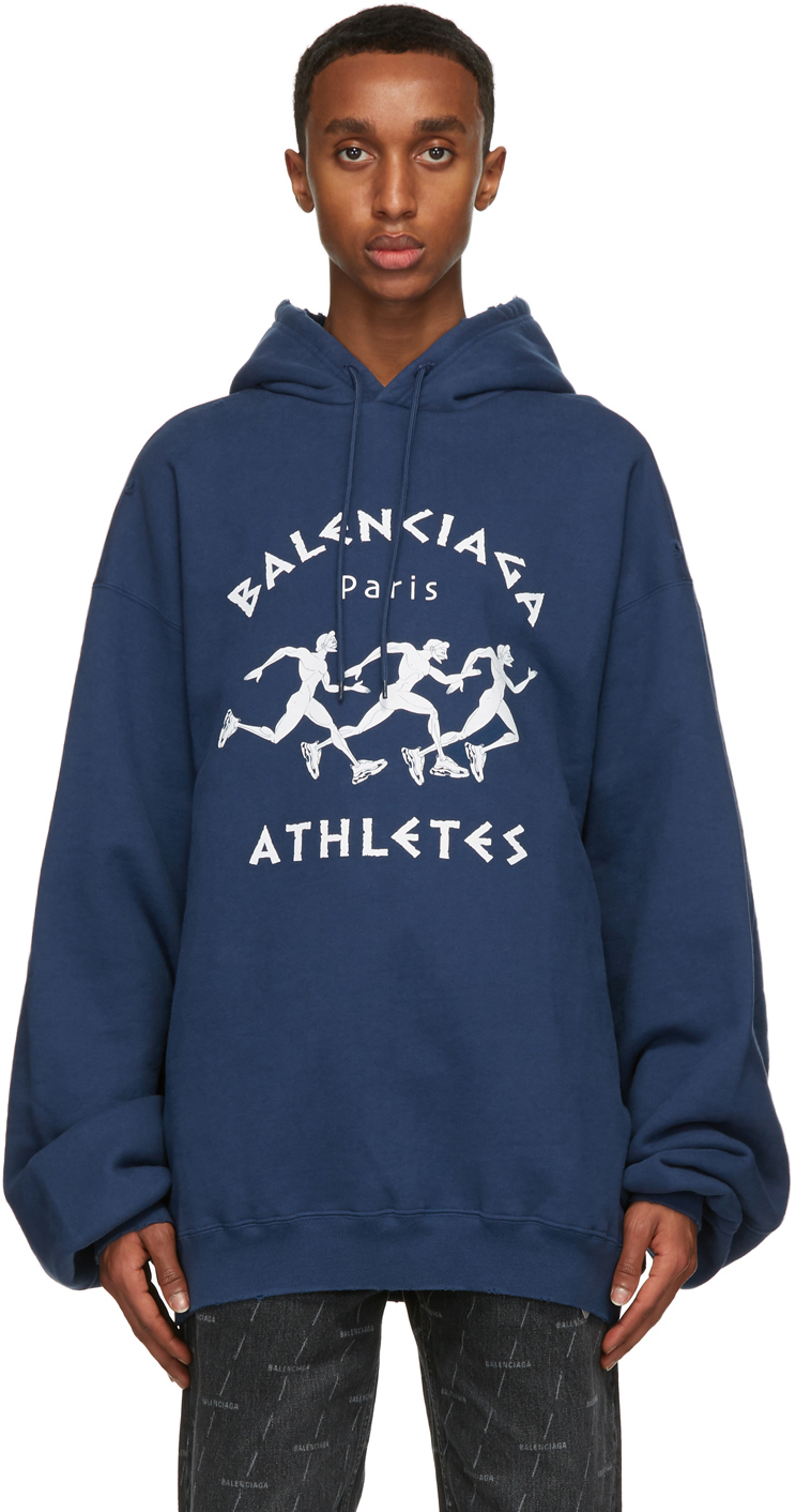 balenciaga navy blue hoodie