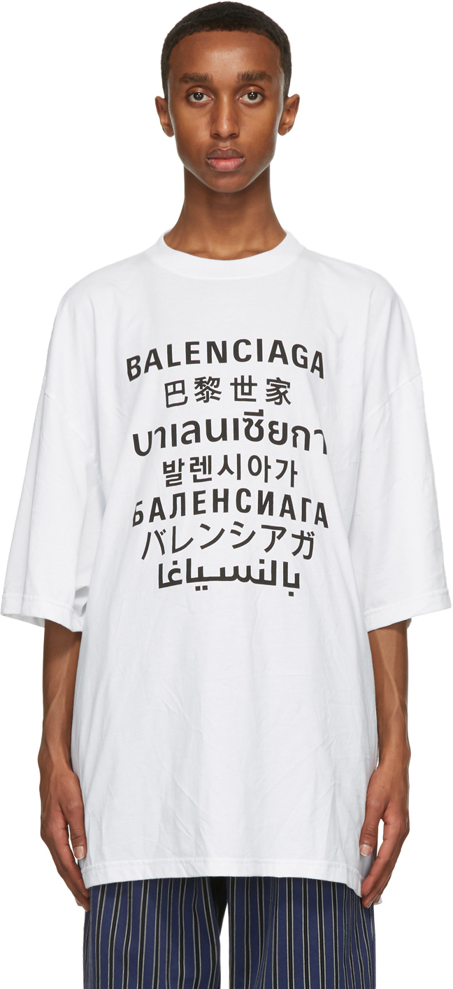 最短発送受付中  ミディアムフィットTシャツ BALENCIAGA Tシャツ/カットソー(半袖/袖なし)