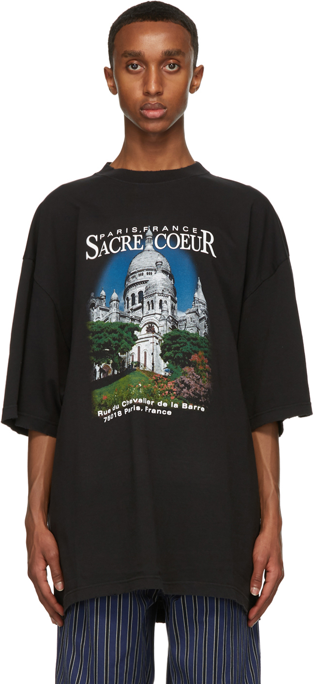 Balenciaga バレンシアガ Sacre Coeur ブラック Tシャツ | www