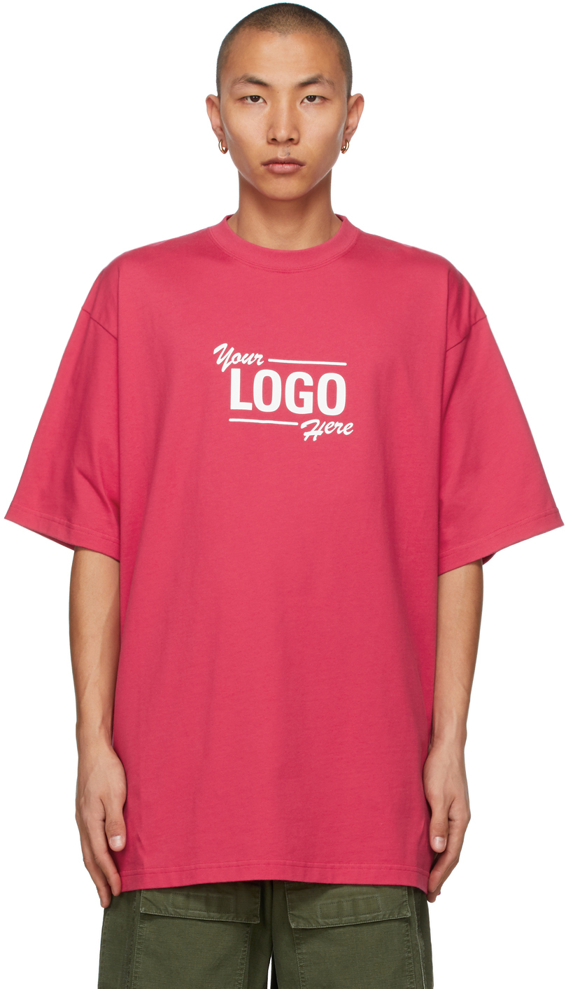 Balenciaga Red 'Your Logo Here' Boxy T-Shirt