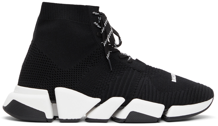 Balenciaga Black Lace-Up Speed 2.0 Sneakers