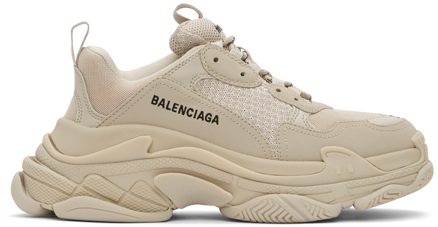 balenciaga triple s beige and black