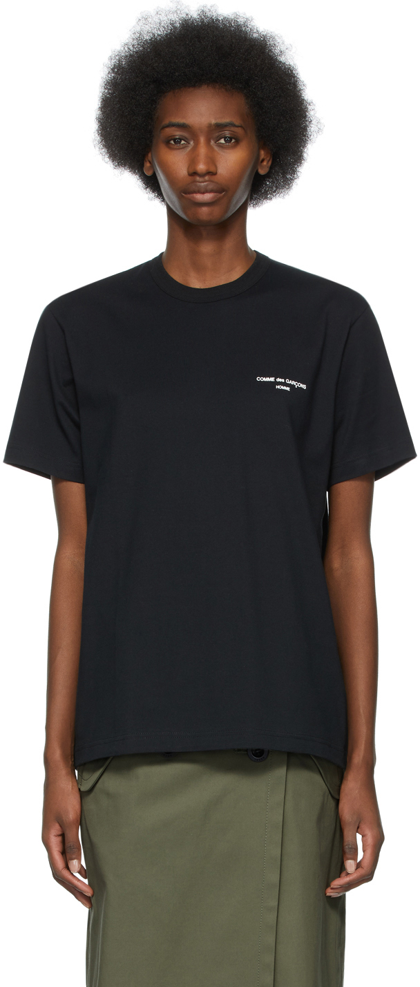 Comme des Garçons Homme Plus: Black Logo T-Shirt | SSENSE Canada