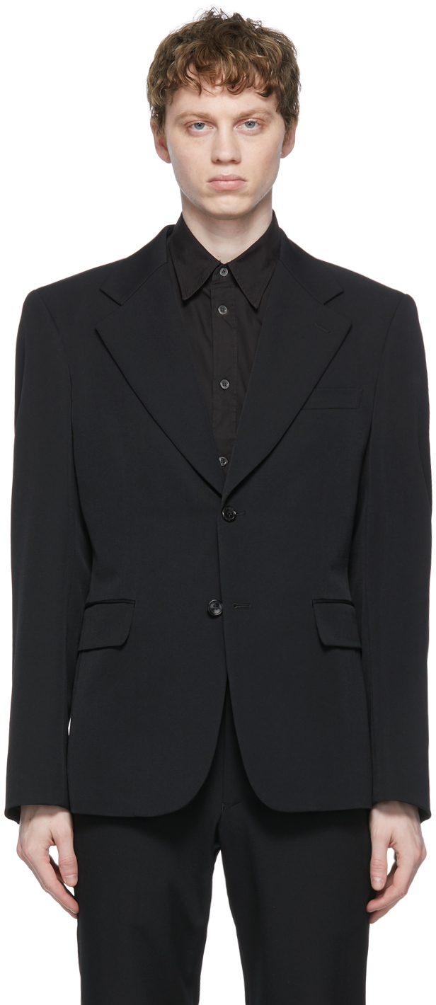 Comme des Garçons Homme Plus: Blazer en gabardine noir | SSENSE France