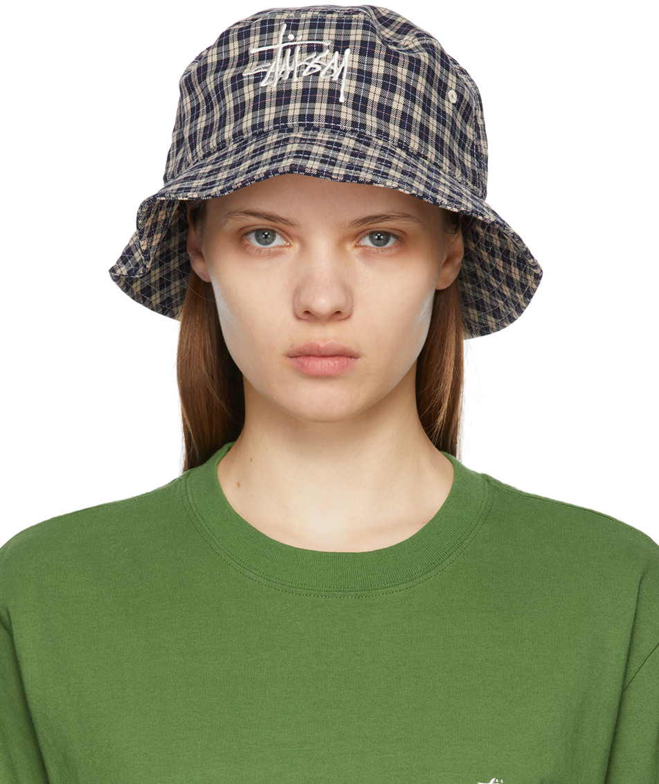 Stüssy: Multicolor Basic Plaid Bucket Hat | SSENSE Canada