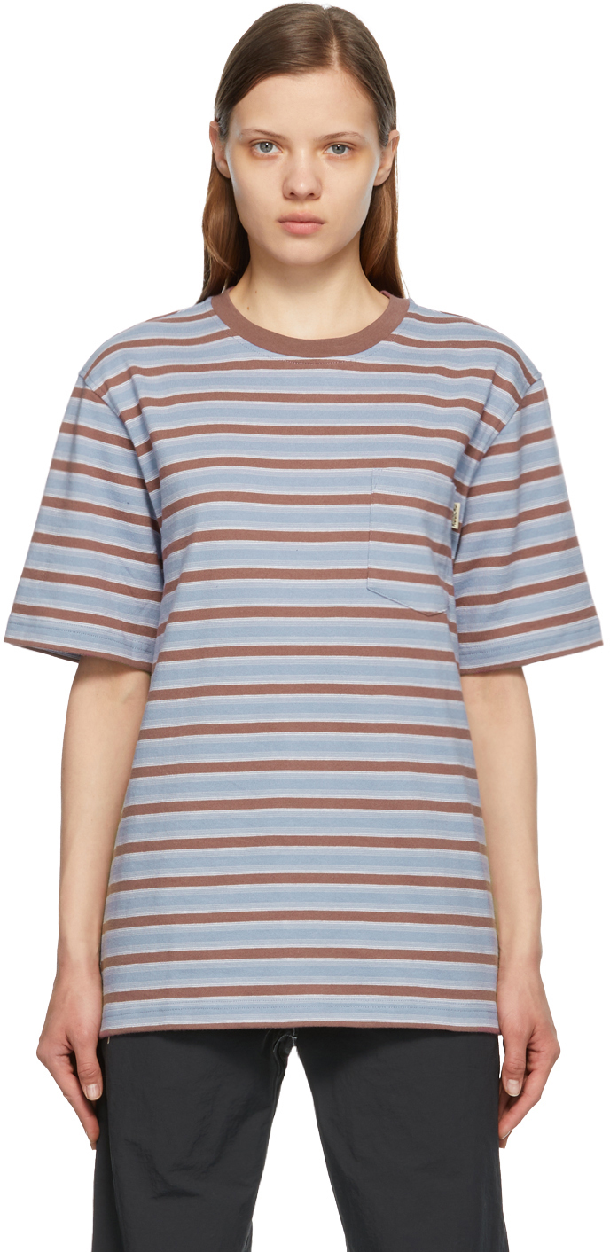 Stüssy: Blue Stripe Griffin T-Shirt | SSENSE