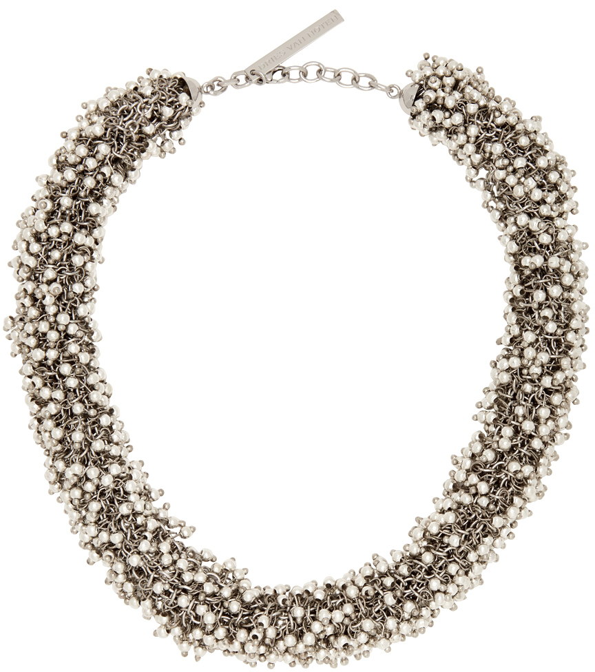 Dries Van Noten: Silver Beaded Necklace | SSENSE Canada