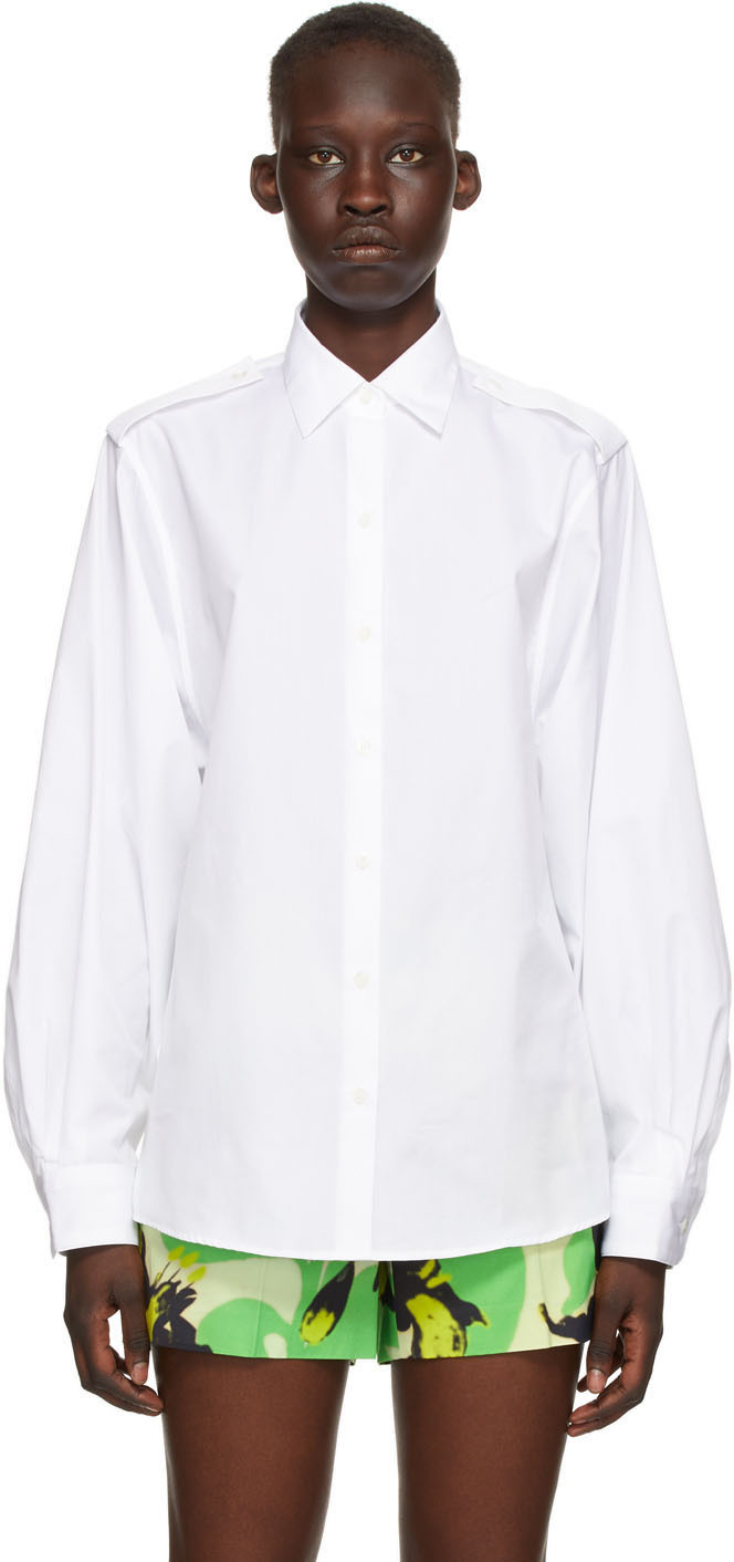 Dries Van Noten: White Poplin Shirt | SSENSE