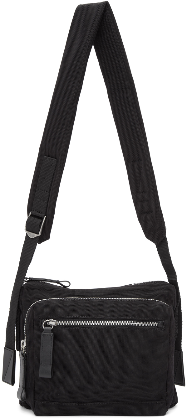 Dries Van Noten: Black Nylon Messenger Bag | SSENSE