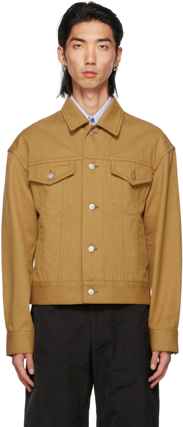 Tan Denim Classic Jacket by Dries Van Noten on Sale