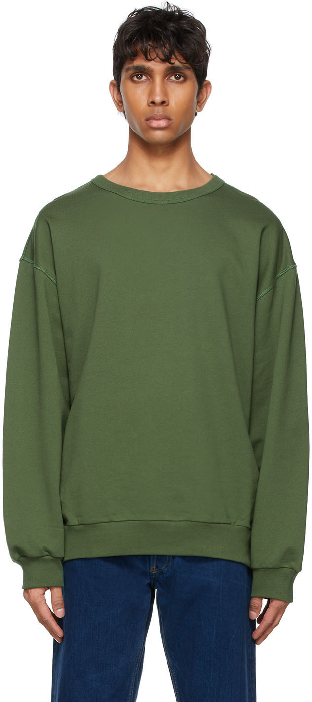 Dries Van Noten: Green Relaxed Sweatshirt | SSENSE
