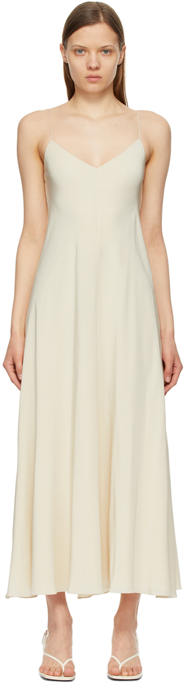 The Row: Off-White Silk Edi Dress | SSENSE
