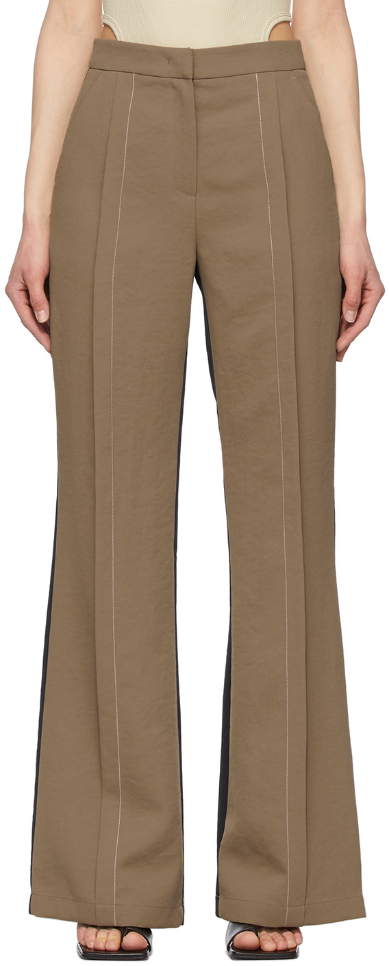 Brown & Navy Saatchi Semi-Bell Bottom Trousers