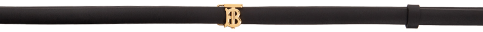 Burberry Reversible Black & Brown Leather Wrap TB Monogram Belt