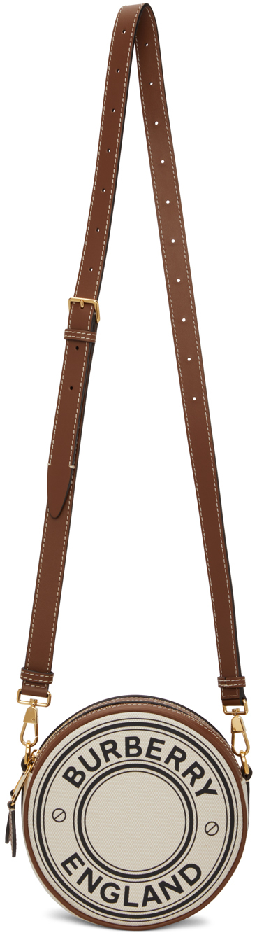 Click to view more detailed imagery on our partner's website Burberry Off-white Leather & Canvas Logo Louise Bag In Natural