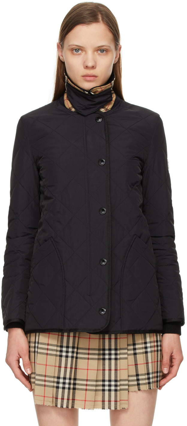 Burberry: Navy Quilted Cotswold Jacket | SSENSE