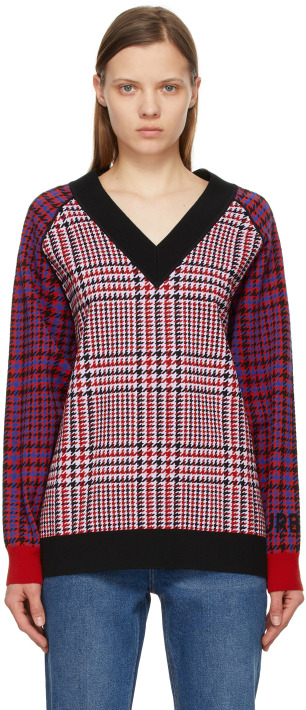 red houndstooth sweater