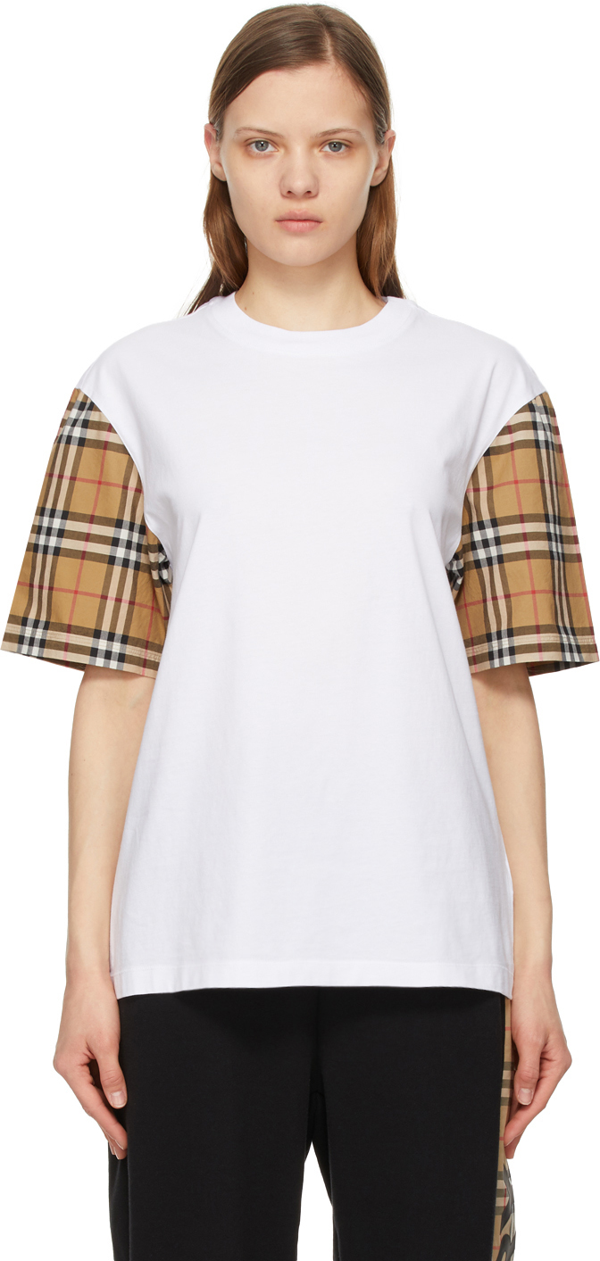Burberry: White Vintage Check Serra T-Shirt | SSENSE