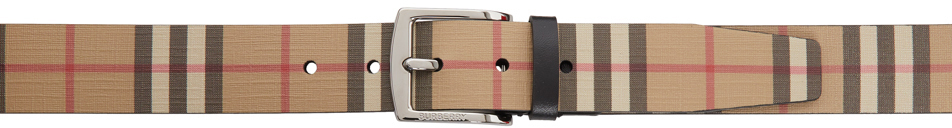 Burberry Beige E-Canvas Vintage Check Belt