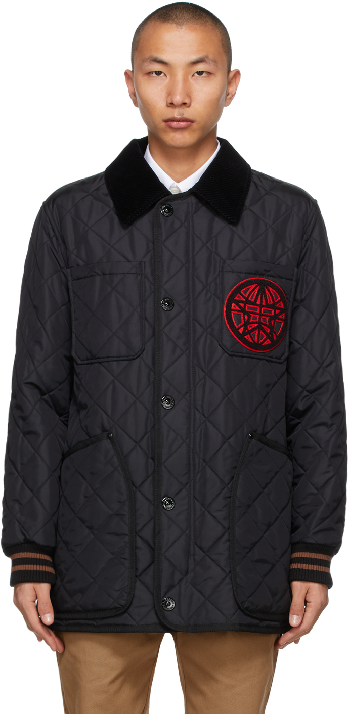 Burberry: Black Quilted Langley Jacket | SSENSE
