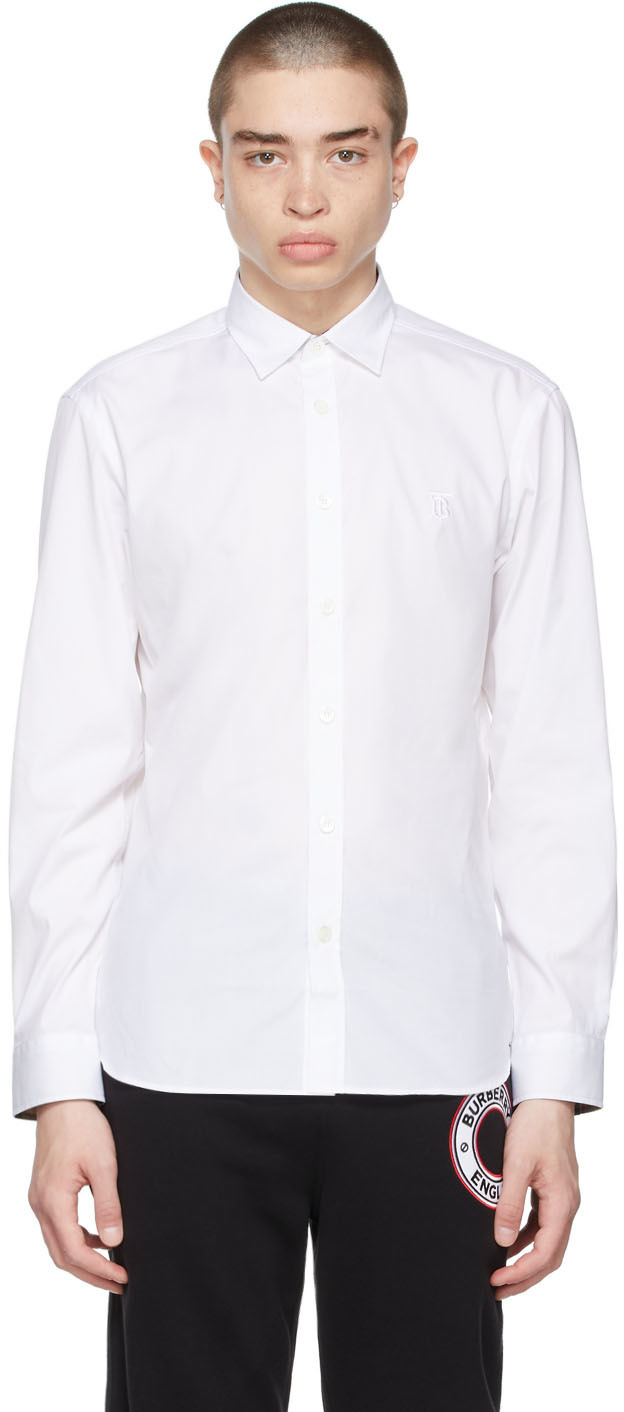 Burberry White Monogram Sherwood Shirt
