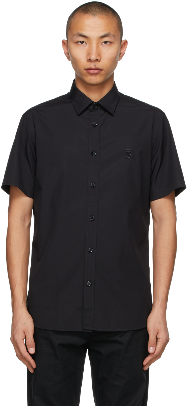 Burberry: Black Sherwood Short Sleeve Shirt | SSENSE