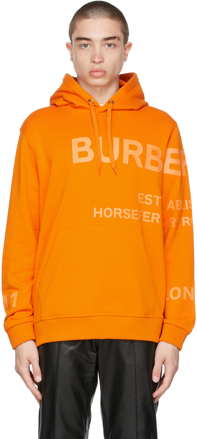 Burberry Orange 'Horseferry' Hoodie