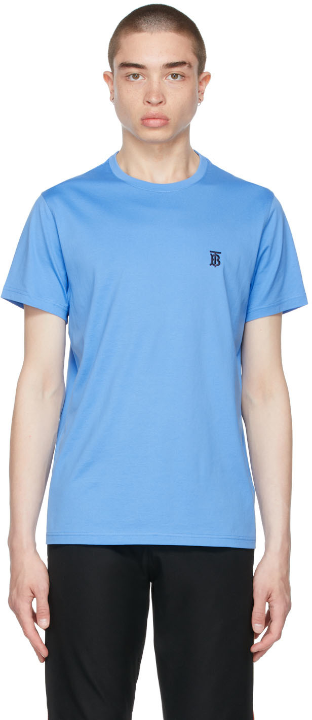 Burberry Blue Cotton TB T-Shirt
