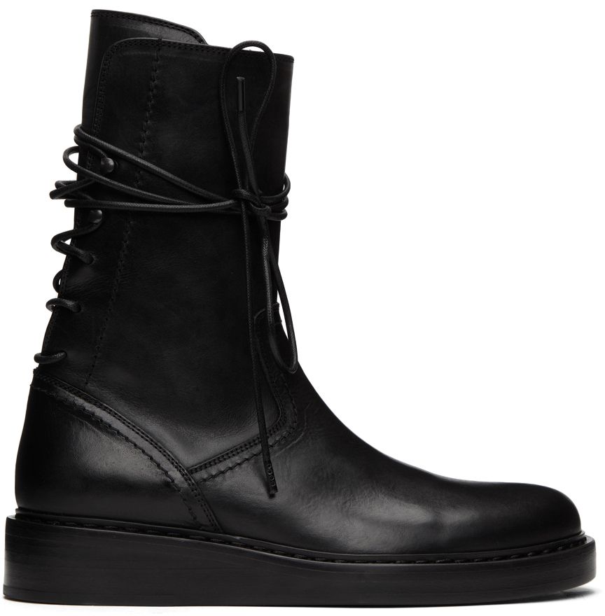 ann demeulemeester back lace up boots