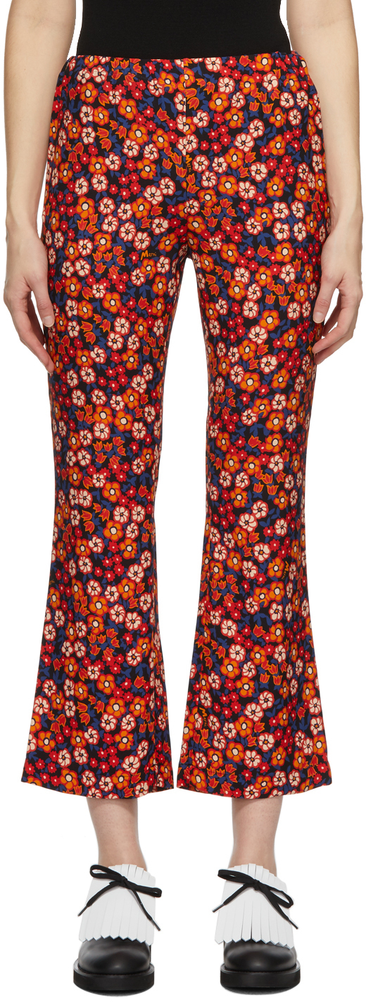 Marni Black Pop Garden Print Pyjama Trousers