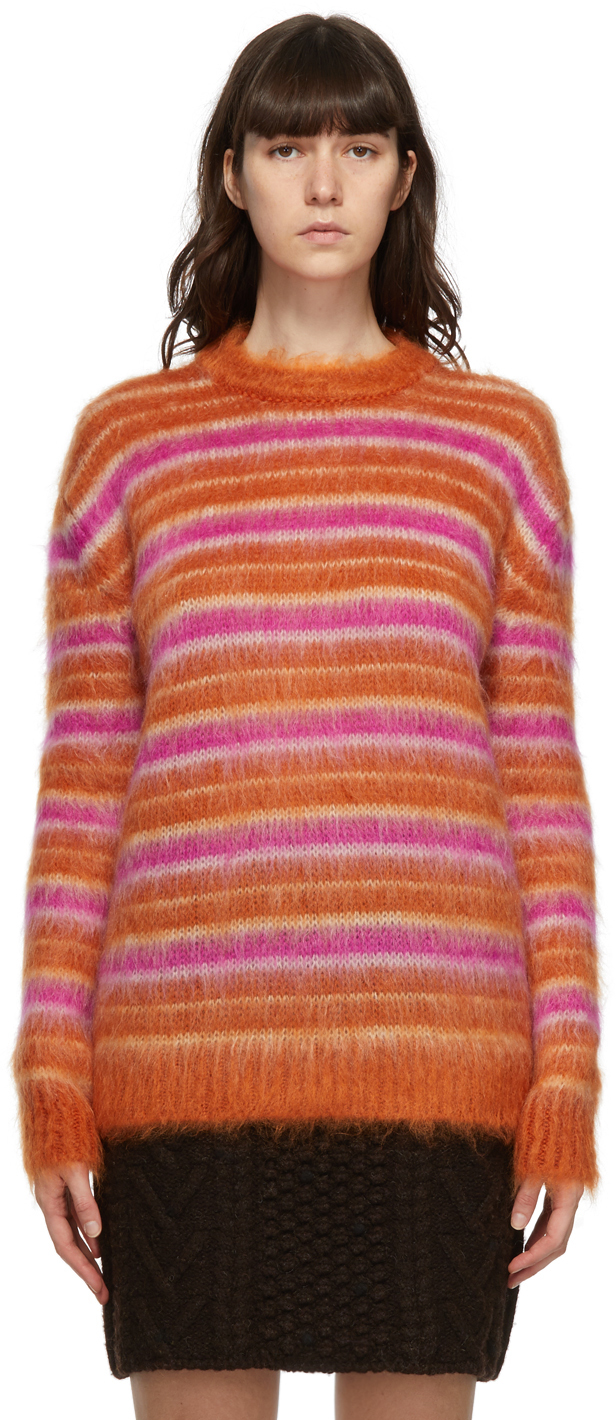 pink and purple striped sweater