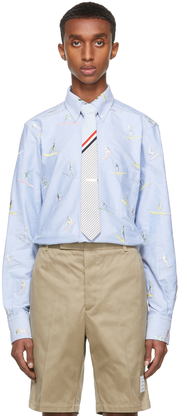 Thom Browne Blue Surfer Icon Classic-Fit Shirt