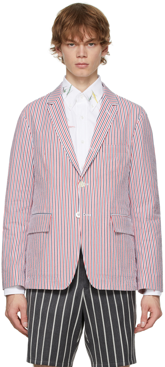 Thom Browne: Multicolor Striped Classic Sport Coat Blazer | SSENSE Canada