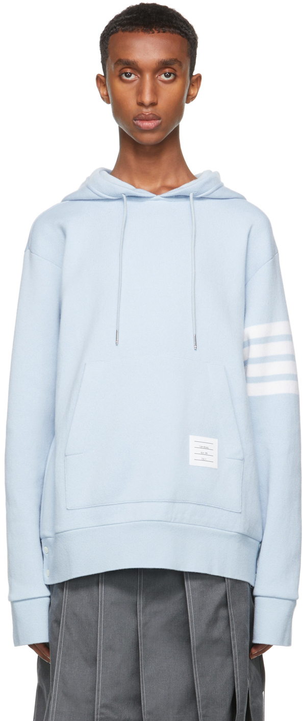 thom browne light blue hoodie