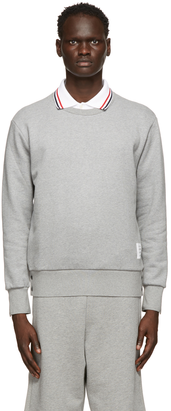 Thom Grey Loopback RWB Sweatshirt | SSENSE