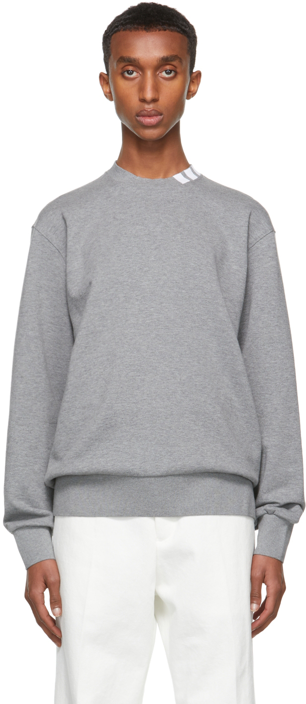 Thom Browne 4-bar Intarsia Mock-neck Sweatshirt In 035 Med Gre